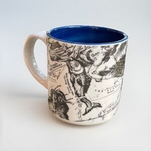 Anthropologie Salt And Earth Pisces Coffee Mug Astrology Zodiac Celestial Blue